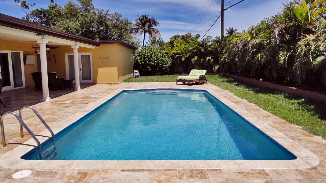 New Diamond Brite Blue Quartz pool finish by ESPI Pools Miami