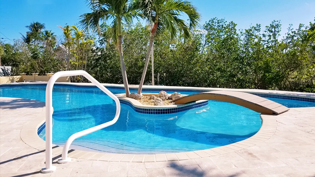New Diamond Brite Blue Quartz pool finish by ESPI Pools Miami