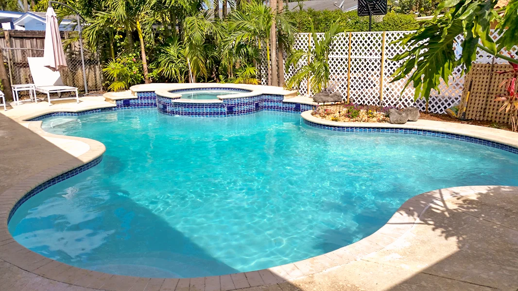 New Diamond Brite Blue Quartz pool finish by ESPI Pools Miami