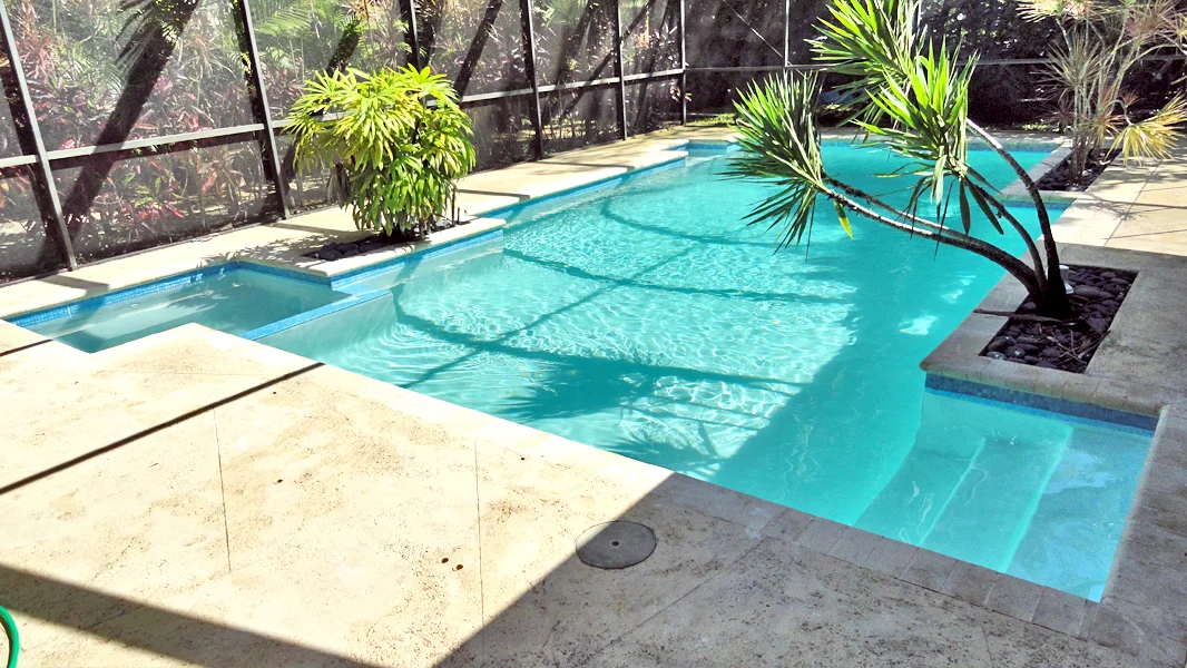New Diamond Brite Blue Quartz pool finish by ESPI Pools Miami