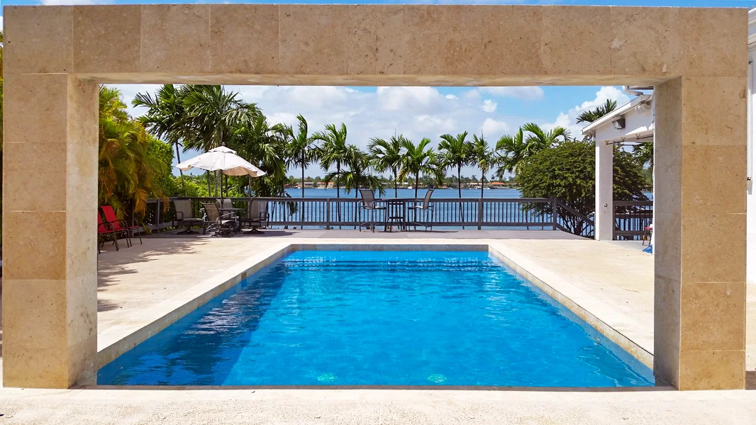 New Diamond Brite Blue Quartz pool finish by ESPI Pools Miami