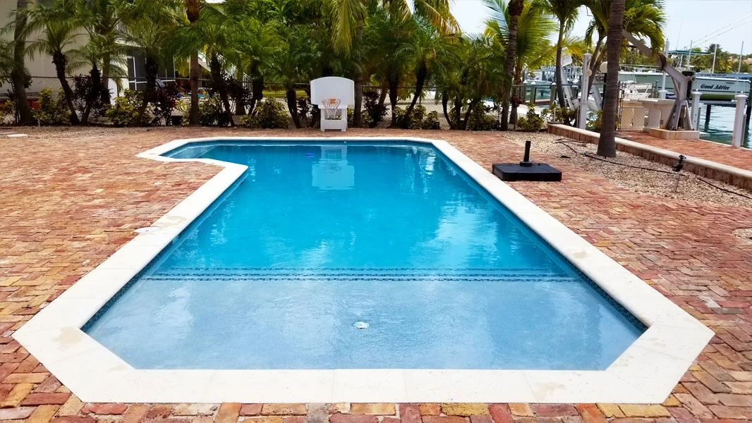 New Diamond Brite Blue Quartz pool finish by ESPI Pools Miami